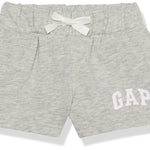 GAP Baby Girls Logo Shorts, Light Heather Grey B08, 3-6 Months US