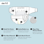 The Honest Company Clean Conscious Diapers for Sensitive Skin | Hypoallergenic, Fragrance Free | Spring '25 Limited Edition Prints | Club Box, Size 2 (12-18 lbs), 72 Count