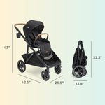 Joie Chive Single-to-Double Reversible Stroller, 20+ Customizable Modes, Suspension & All-Terrain Rubber Wheels, Expandable UPF 50+ Canopy (Shale)