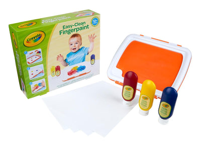 Crayola Washable Finger Paint Station, Mess Free Washable Finger Painting for Toddlers, Toddler Arts & Crafts, Sensory Activity, Easter Basket Stuffers, 1+
