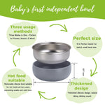 OKAY ORANGE Non-Toxic Toddler Bowls with Non-Slip Base | Stainless Steel Baby Bowls for Kids | 5 Inch BPA-Free Dishwasher Safe Bowls | Mess-Free Feeding Supplies | 1-Pack Set
