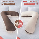 INSEN Pregnancy Pillows, L Shaped Full Body Maternity Pillow with Removable Cover, 57 Inch Pregnancy Pillows for Sleeping, Blue Jersey Cotton