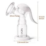 NCVI Manual Breast Pump for Breastfeeding Small Nipple, 20mm Silicone Soft Flange Single Hand Held Pump Breast Milk 4oz, BPA-Free with Two Kinds of Suction Adjusted Suitable for 17/18/19/20mm Nipples