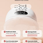 NCVI Hands-Free Breast Pump, Wearable Breastfeeding Pump with 300mmHg Strong Suction, 1400mAh Long Battery, Ultra-Quiet Portable Electric Pump with 4 Modes & 9 Levels, 19/21/24mm, 2-Pack, White