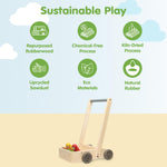 PlanToys® Musical Bird Walker Wooden Push Toy with Sound | Montessori Developmental Activity for Balance, Rhythm & Coordination | Eco-Friendly Educational Toy for Early Learning