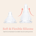Lansinoh NaturalWave Baby Bottle Nipples, Fast Flow, Size F, 6+ Months, 4 Count – 100% Soft, Durable Silicone, Made Without BPA BPS, Anti-Colic, Supports Baby’s Developing Mouth and Teeth