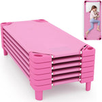 KOTEK Stackable Sleeping Daycare Cots for Kids, Portable Toddler Nap Cots, 52" L x 23" W, Ready-to-Assemble, Space-Saving Children Naptime Cot for Classroom Preschool (Set of 6, Blue)