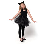 Spooktacular Creations Child Black Cat Costume Set with Tutu, Headband Collar and Tail, Cosplay Accessory Kit for Girls, Halloween Dress Up Party, School Role Playing