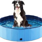 Jasonwell Foldable Dog Pet Bath Pool Collapsible Dog Pet Pool Bathing Tub Kiddie Pool Doggie Wading Pool for Puppy Small Medium Large Dogs Cats and Kids 63" Blue