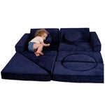 Schooled Kids Soft Play Couch (14pcs) - Children's Furntiture, Modular Kids Play Couch - Sensory Room Must Have Gifts for Toddlers - Climbing Pillow Fort