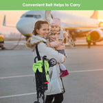BABY JOY Lightweight & Compact Travel Stroller, Infant to Toddler, Adjustable Backrest & Canopy, Cup Holder, Storage Basket, 5-Point Harness, Easy Fold, Green
