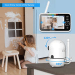 HelloBaby Wall Mounted Baby Monitor No WiFi, 5'' Sreen with 30-Hour Battery, Crib Camera Baby Monitor with Camera and Audio, Hello Baby Monitor with Mount