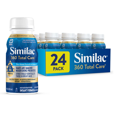 Similac 360 Total Care infant formula packaging with a 24-pack box on a white background