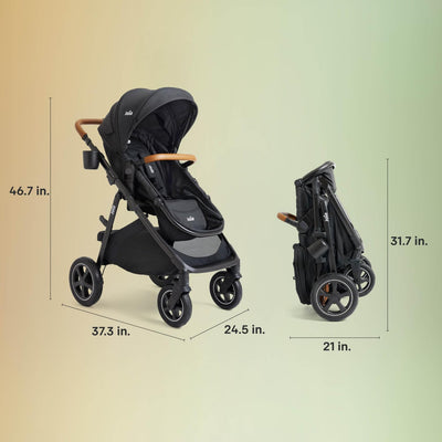 Joie Baby Ginger DLX Stroller, 4-in-1 All-Terrain Pramette Stroller (Blush)
