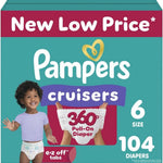 Pampers Diapers - Cruisers 360 - Size 5, 128 Count, Babyproof up to 100% Leakproof Pull-On Diaper