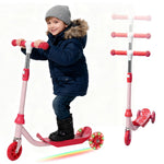 Kids Kick Scooter - LED Light Up 3 Wheel Scooter for Kids 3-5 5-7, Adjustable Handlebar Height, Long Anti-Slip Deck,Heavy Duty Metal Scooters for Boys Girls Ages 3-7, up to 110 Lbs