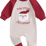 FYBITBO Infant Baby Boy Girl Clothing Santa Long Sleeve Jumpsuit Romper Newborn First Christmas Outfit One Piece Clothes