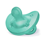 Chicco PhysioForma Silicone Orthodontic Pacifier for Babies 6-16m, One-Piece 100% Soft Silicone, Supports Breathing, Satin-Textured Nipple, Included Sterilizing Case, BPA Free, 2-Pack, Blue/Green