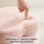 Ornavo Home Pink Boucle Storage Ottoman Cube – Flower-Shaped Footstool with Hidden Storage, Faux Teddy Fur Foot Rest for Living Room, Bedroom & Dorm, 12" Inch