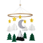 Baby Crib Mobile – Wooden Hanging Nursery Baby Mobile for Crib, Nursery Decor for Boys & Girls, Perfect Shower Gift (Starry Woodland Night, Short Evergreen) Also Fits Bassinets, Sorrel + Fern