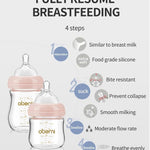 Glass Baby Bottles,Anti Colic Breastfeeding Bottle with Natural Response Nipple Size S,Wide Neck Slow Flow Baby Bottle for Baby,Newborn,Preemie 0-3 0-6 Month,BPA Free (Blue, 1 Pack, 4 Ounce)