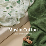 Blissful Diary Muslin Crib Sheets for Girl Boy, Boho Neutral Soft Cotton Baby Sheet for 52''x28'' Standard Crib Mattress, 2 Pack(Monstera&Dark Green)