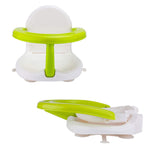 Foldable Non Slip Bath Seat - Baby Bathtub Chair for Sitting Up, Wrap-Around Seat with Suction Cups, 6-18 Months (White Green)