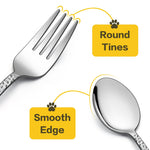 LIANYU 8-Piece Toddler Silverware Set, Includes 4 Spoons and 4 Forks for Kids, Stainless Steel Kids Utensils Children Flatware Set, Child Preschooler Cutlery Set, Dishwasher Safe