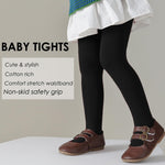 EPEIUS Toddler Girl Tights Baby Boy Seamless Non Slip/Skid Grip Leggings Cotton Stockings Footed Pants Solid Plain Tights Pantyhose for 12-24 Months,3 Pack,Black/Khaki/Brown M