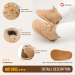Meckior Baby Booties Newborn Infant Unisex Baby Girls Boys Velvet Rubber Anit-Slip Sole Shoes Toddler Fleece Cozy Winter Warm Prewalker Boots