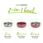 OKAY ORANGE Non-Toxic Toddler Bowls with Non-Slip Base | Stainless Steel Baby Bowls for Kids | 5 Inch BPA-Free Dishwasher Safe Bowls | Mess-Free Feeding Supplies | 1-Pack Set