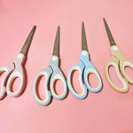 Pastel Non-Stick Scissors - All-Purpose Office & Craft, Soft Grip Cutting Tool, Blunt Tip Fabric Shears for Kids - Sewing, Left & Right Handed (1 Pack, Pink)