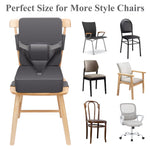 TOTIDYH Toddler Booster Seat for Dining Table, Non-Slip Kitchen Chair Booster Seat with Backrest and Adjustable Straps, Portable PU Waterproof Travel Baby Booster Seat Increasing Cushion