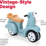 Step2 Ride Along Scooter Kids Push Car, Foot Powered Ride On Toy, Practice Balance with 4 Wheels, Made of Durable Plastic, Max Weight 40 lbs., For Toddlers 1.5-4 Years Old, Aqua