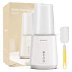 White bottle warmer with packaging and a yellow tool on a white background