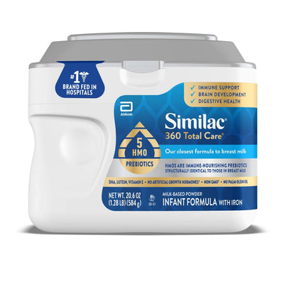 Similac 360 Total Care infant formula container on a white background