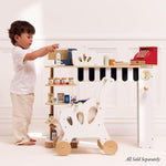 Le Toy Van - Wooden Groceries Toy Play Set & Wooden Scanner for Shopping Role Play | Supermarket Pretend Play Shop with Toy Food