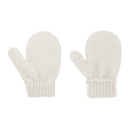 Toddler Mittens Kids Soft Knitted Gloves Warm Toddler Winter Mittens Thick Cold Protection Gloves for Baby Boys Girls White