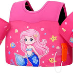 MoKo Toddler Swim Vest for Kids, Swim Arm Floaties 13-70lbs Cartoon Swimming Water Wings Pool Float Vests Sleeves Shoulder Straps Arm Band for Children Learn to Swim