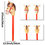Inflatable Stick Horse Inflatable Horse Head Stick Balloon Funny Stick Horse Toy for Kids Inflatable Horse on a Stick for Birthday Cowboy Party Supplies(37 Inch Brown)