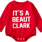 Amiblvowa My First Christmas Baby Boy Girl Outfit Long Sleeve Oversized Crewneck Sweatshirt Shirt Bubble Romper Xmas Clothes