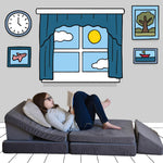 Children's Factory The Whatsit Modular Kids Couch, Toddler Sofa Bed, Modular Play Couch, Gray