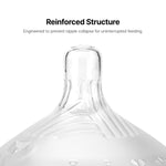 Comotomo Silicone Replacement Nipples for Baby Bottle Gen 2 (2026 Release) - Soft, Silicone Nipples with Dual Anti-Colic Vents Designed for Natural Latch (Pack of 2), Fast Flow (6+ Months)