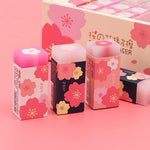 3 Pcs Pink Lovely Cherry Blossoms Rubber Erasers of Sakura Petal Sketch Painting Pencil Correction Tool School Office Stationery Supply Standard Pencil Erasers