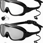 Rantizon Swim Goggles 2 Pack, Wide View Anti Fog&UV Swimming Goggles for Audlt, No Leaking Summer Gifts for Men Women Kid