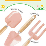 Grenebo Kids Gardening Set Toys, Quality Garden Tool Kit for Kids and Toddlers, Includes Two Shovels, Garden hat,Rake, Apron,Gloves, Watering Can, and Tool Bag (Pink)
