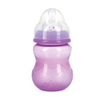 Nuby Wide Neck Non-Drip Bottle - Baby Bottles with Anti-Colic Vari-Flo Valve - (3-Pack) 8 Oz - 0+ Months - Aqua, Pink, Purple