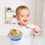 JVEOO 4 Pack Stainless Steel Baby Bowls with Suction, 2-in-1 SUS304 Toddlers Bowl & Removable Silicone Suction Kids Bowl Anti Scald Non Toxic Snack Container for Baby Food Feeding