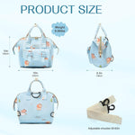 Small Diaper Bag Crossbody, Convertible Mini Diapers Backpack 4 in 1 w/Shoulder for Stroller, Travel, Small Mommy Daiper Tote with Insulated Pockets, Compact Baby Bag for Mom (Sky Blue Animal)