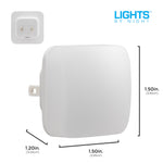 Lights By Night Mini Square LED Night Light, Plug-in, Dusk to Dawn Sensor, Compact, Ambient Lighting, for Kids or Adults, Bedroom, Bathroom, Nursery, Hallway, 2 Pack, 82487